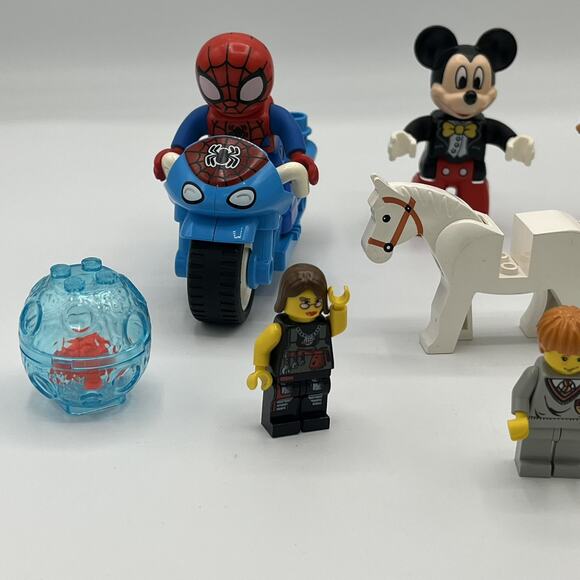 LEGO Mixed Figurine Lot Of 10 Horse, Mickey Mouse, Spider-Man, Owen & More!! - Picture 2 of 11